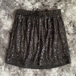 Love on a Hanger Black Sequin Mini Skirt Small